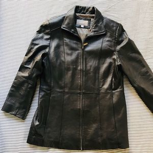 Croft & Barrow Leather Blazer Jacket Mocha Sz L